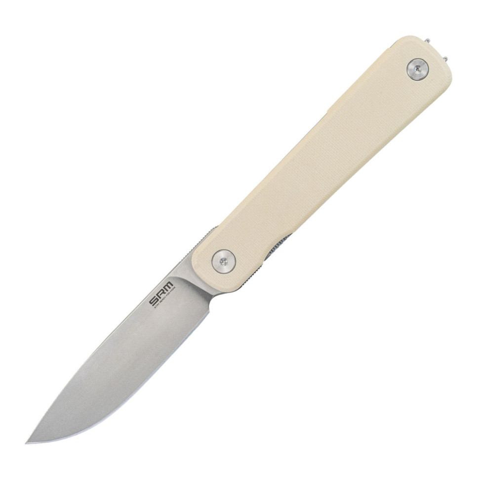 Ніж складаний туристичний SRM Palfrey 135L-GT 14C28N / G10 білий