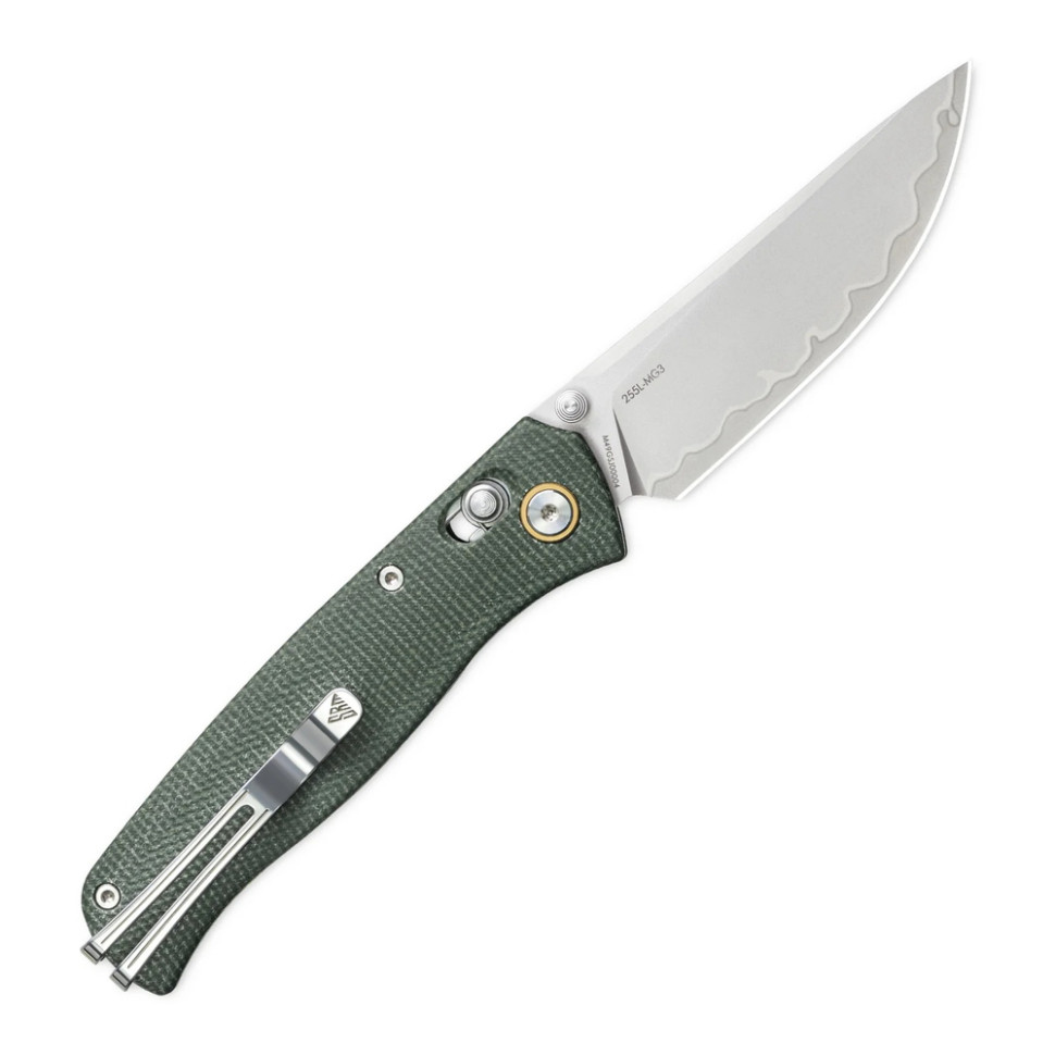 Ніж складаний туристичний SRM Medal 255L-MG3 (8.2 см) 140Cr / Micarta зелений, фото 4