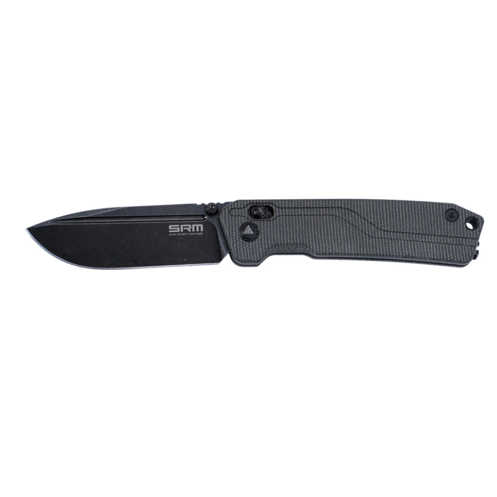 Ніж складаний туристичний SRM Rubik 7228B-MB2 (8.7 см) 140Cr / Micarta чорний, фото 3