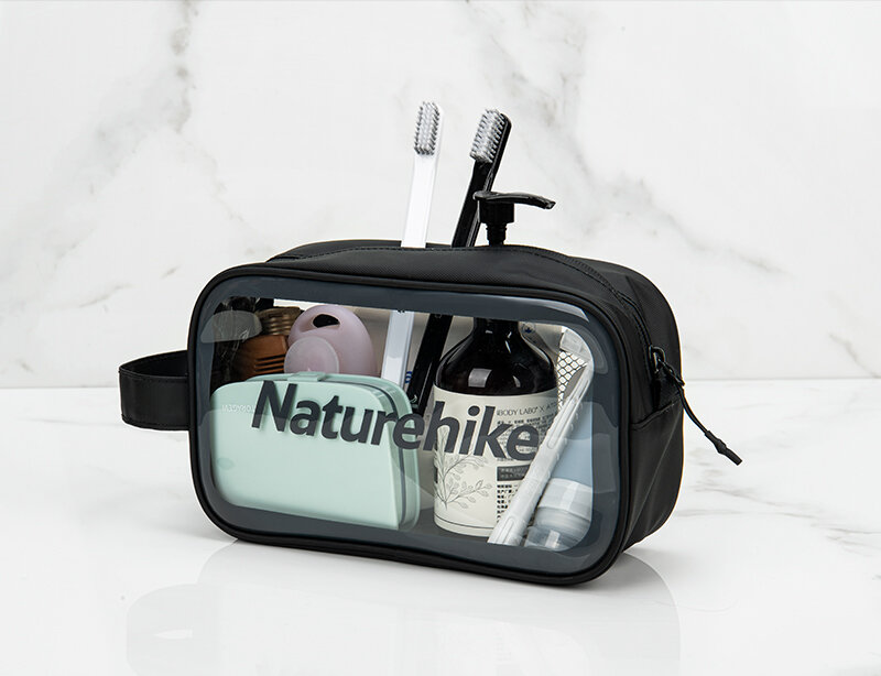 Косметичка портативна водонепроникна Naturehike NH20SN007, Розмір М, чорна прозора