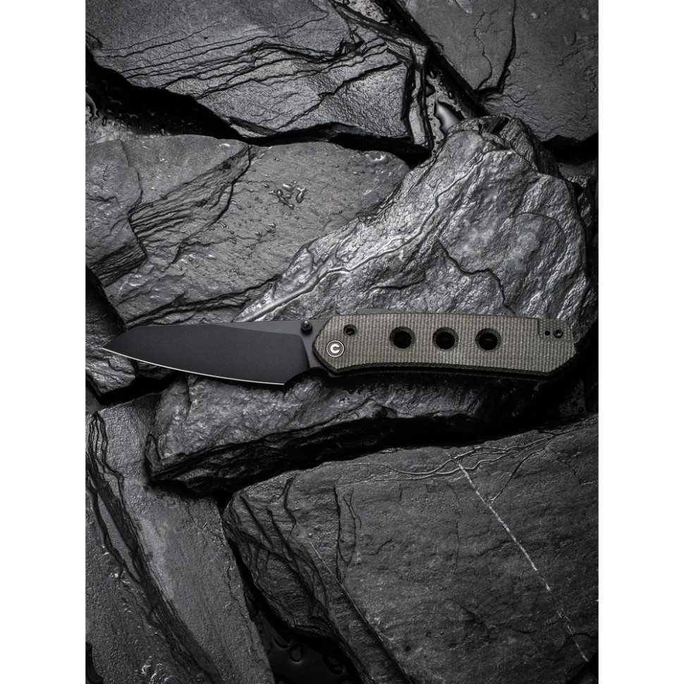 Нож складной туристический Civivi Vision FG, (8.9 см) Nitro-V / Micarta темно-серый