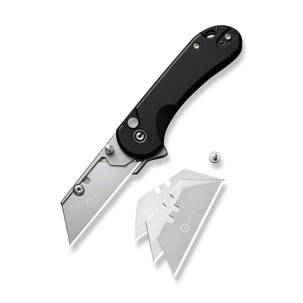 Ніж трапеція складаний кишеньковий Civivi Elementum Utility, (5.8 см) 6Cr13 / Aluminum чорний, фото 2