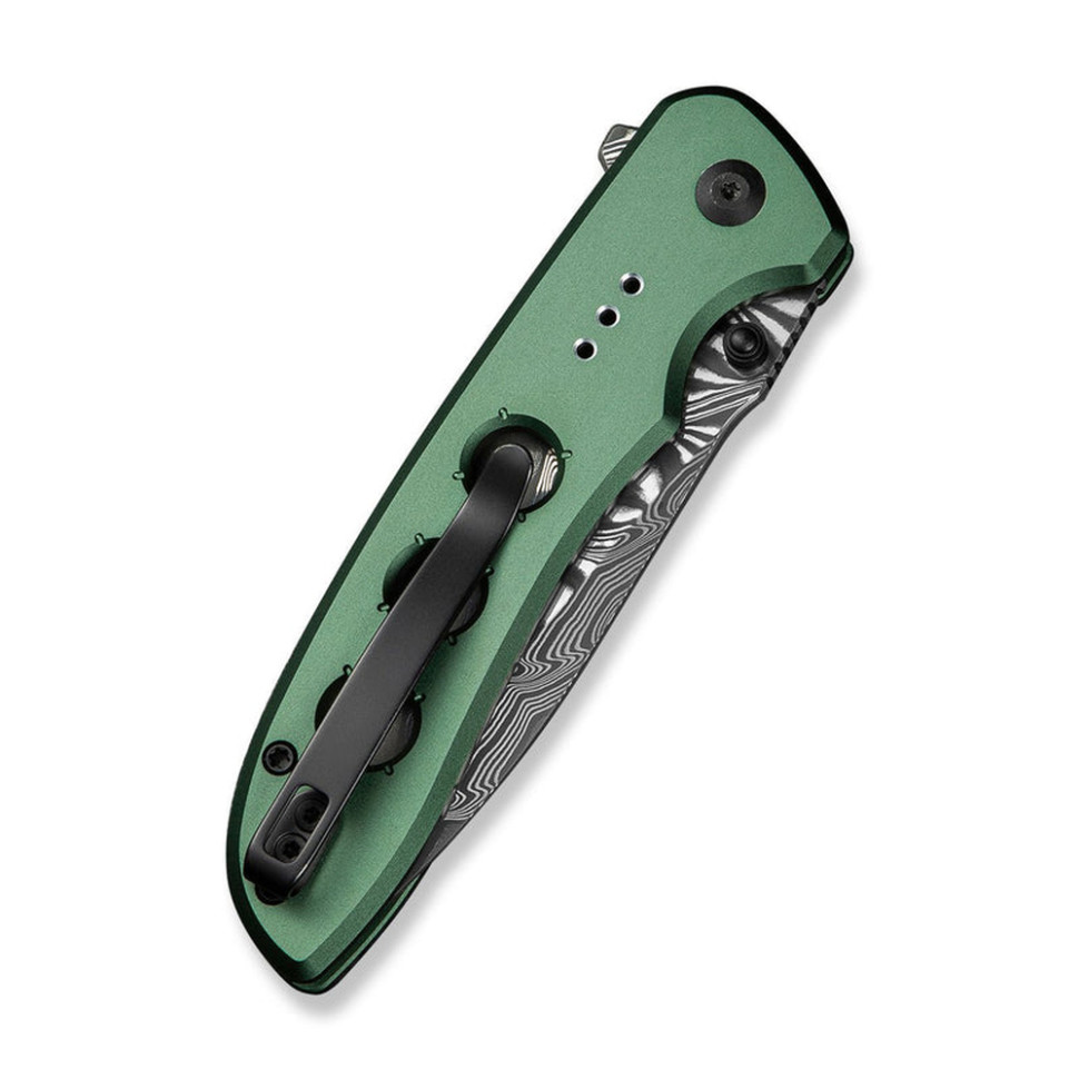 Нож складной туристический Civivi Hyperpulse, (8.9 см) Damascus / Aluminum темно-зеленый