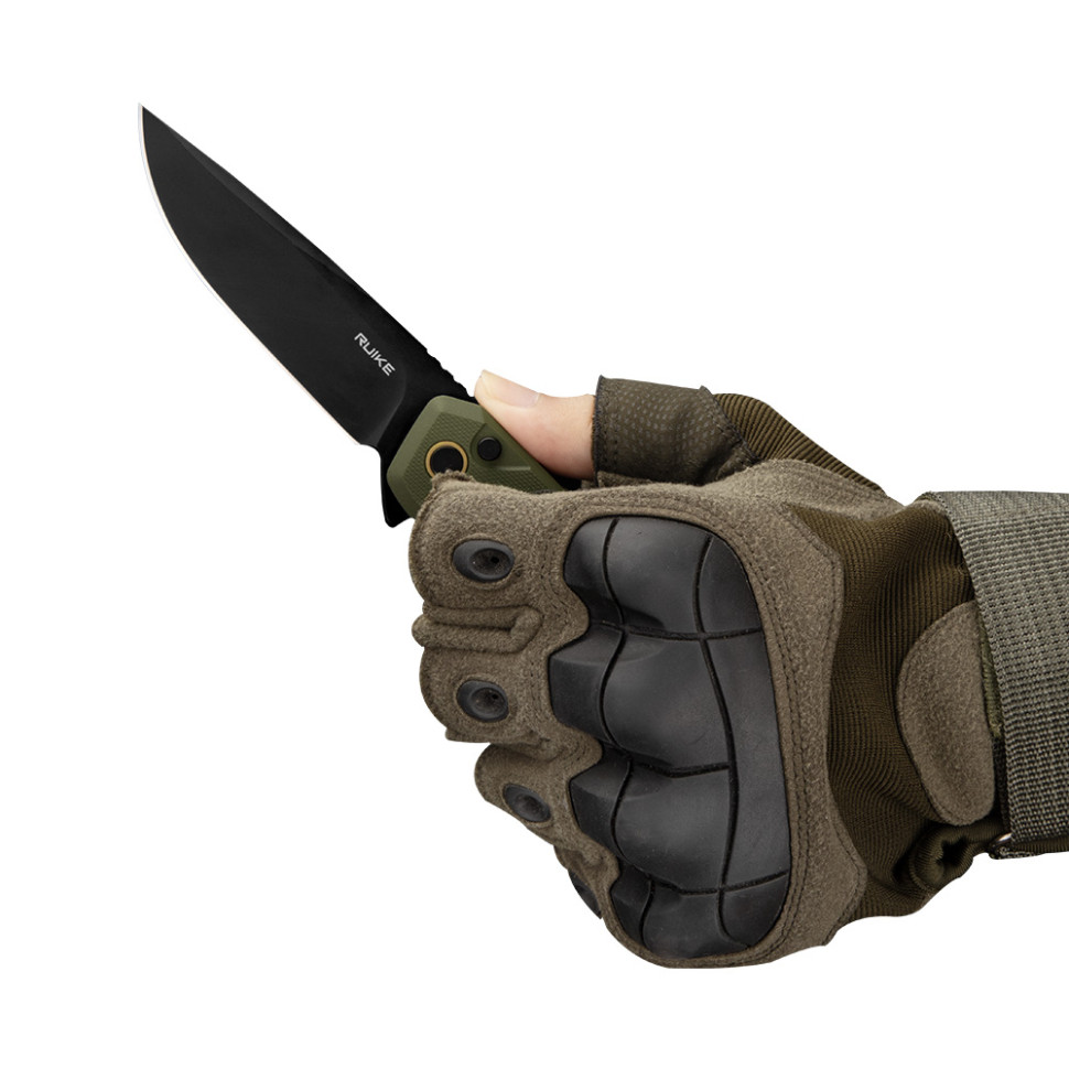 Нож складной туристический Ruike P873-G, (8.8 см)14C28N / G10 зеленый
