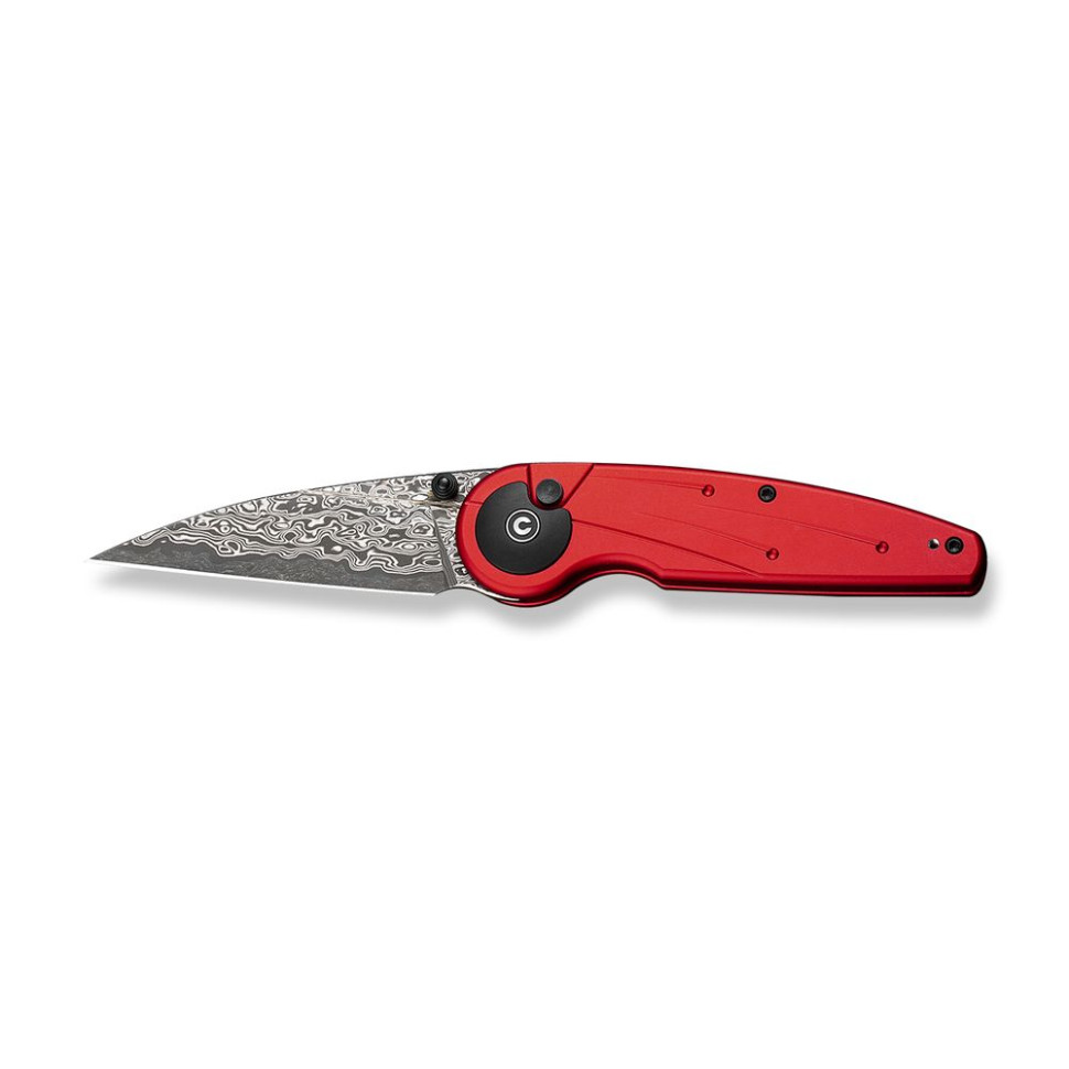 Ніж складаний туристичний Civivi Starflare, (8.4 см) Damascus / Aluminum червоний