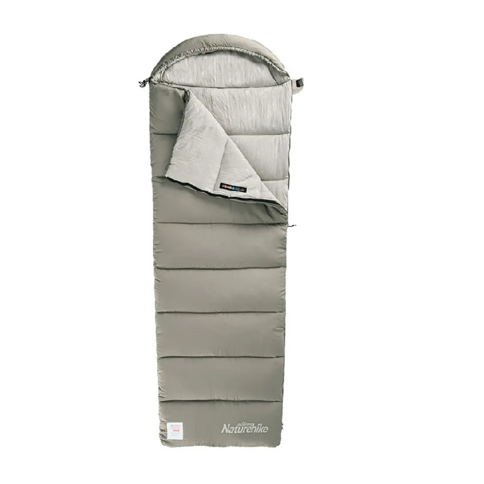 Спальний мішок з капюшоном Naturehike M300 NH20MSD02, зелений, лівий