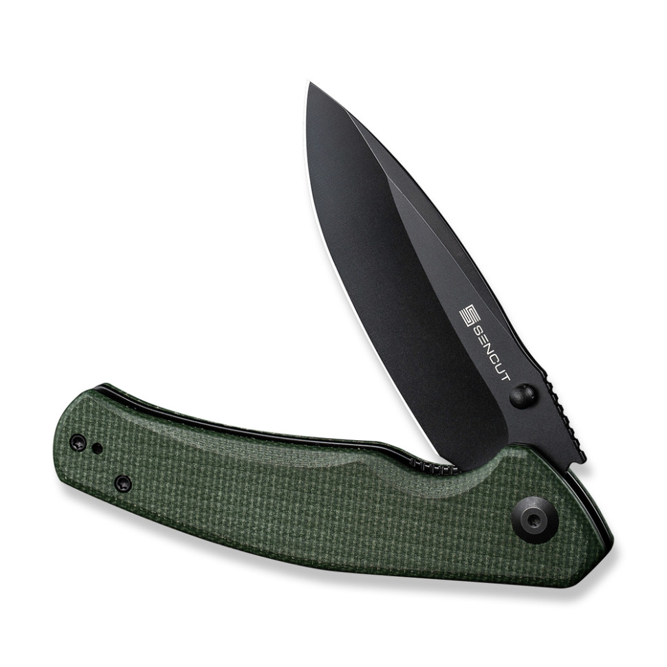 Нож складной туристический Sencut Slashkin, (8.8 см) D2 / Micarta зеленый