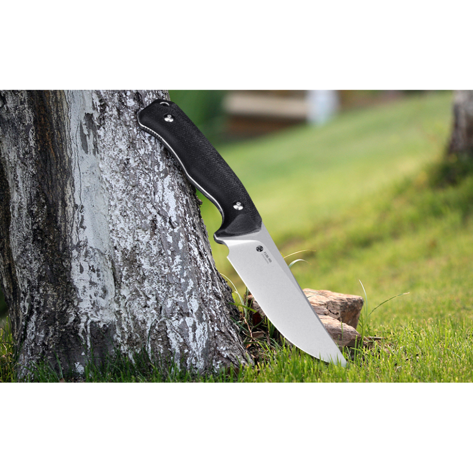 Нож охотничий с фиксированным клинком  Ruike F186-MB, (11.8 см) D2 / Micarta черный