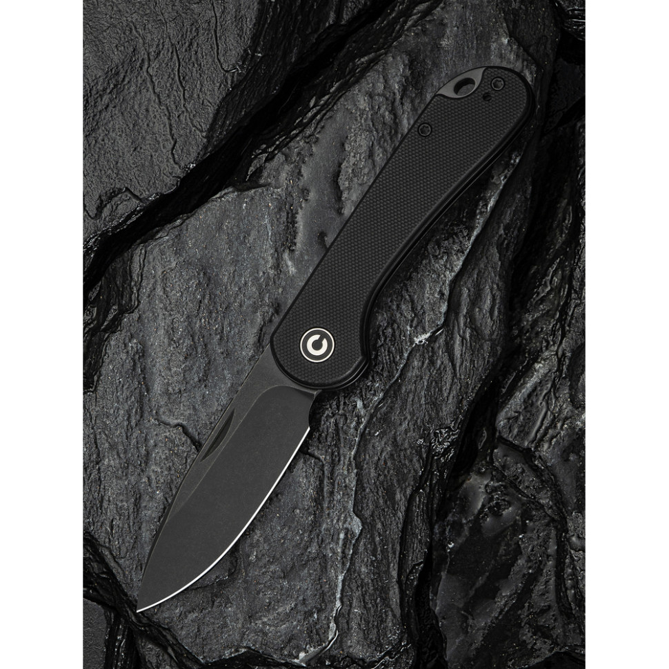 Нож складной карманный Civivi Elementum Slip Joint, (7.5 см) 14C28N / G10 черный