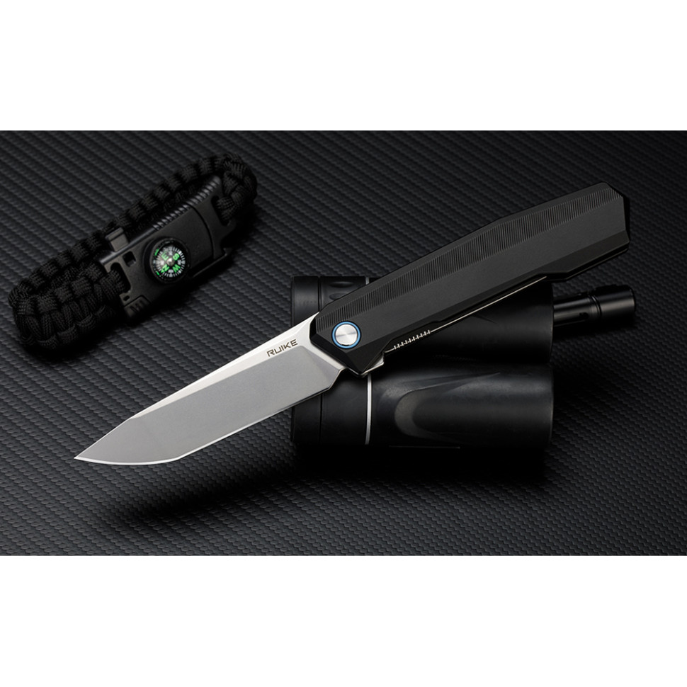 Ніж складаний туристичний Ruike P166-AB, (9.2 см) 14C28N / Aluminum чорний, фото 8