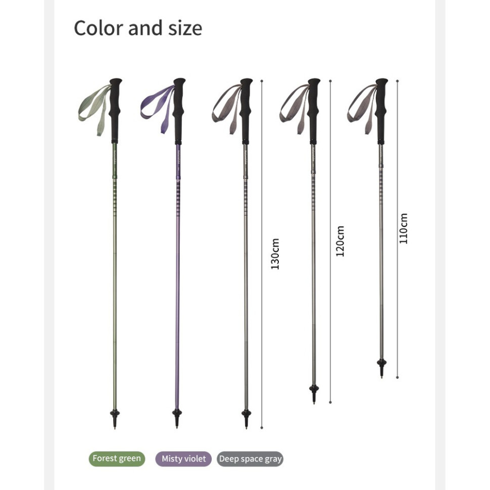 Трекінгова палиця Naturehike CNK2450DS016, 39-130 см, зелена