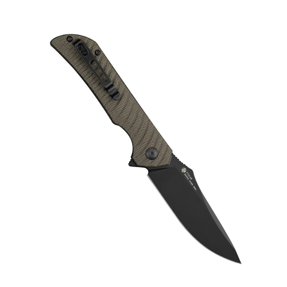 Ніж складаний туристичний Ruike P123-MB, (9.2 см) 14C28N / мікарта коричневий