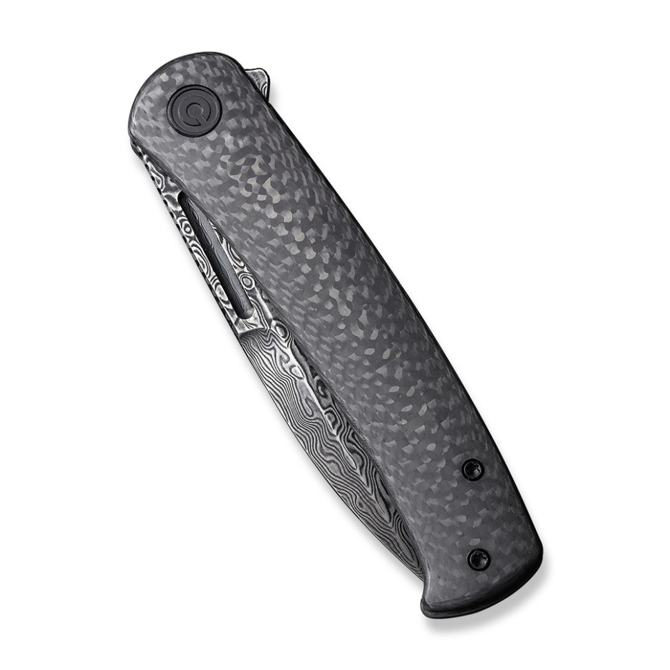 Ніж складаний туристичний Civivi Caetus Flipper, (8.8 см) Damascus / Carbon Fiber