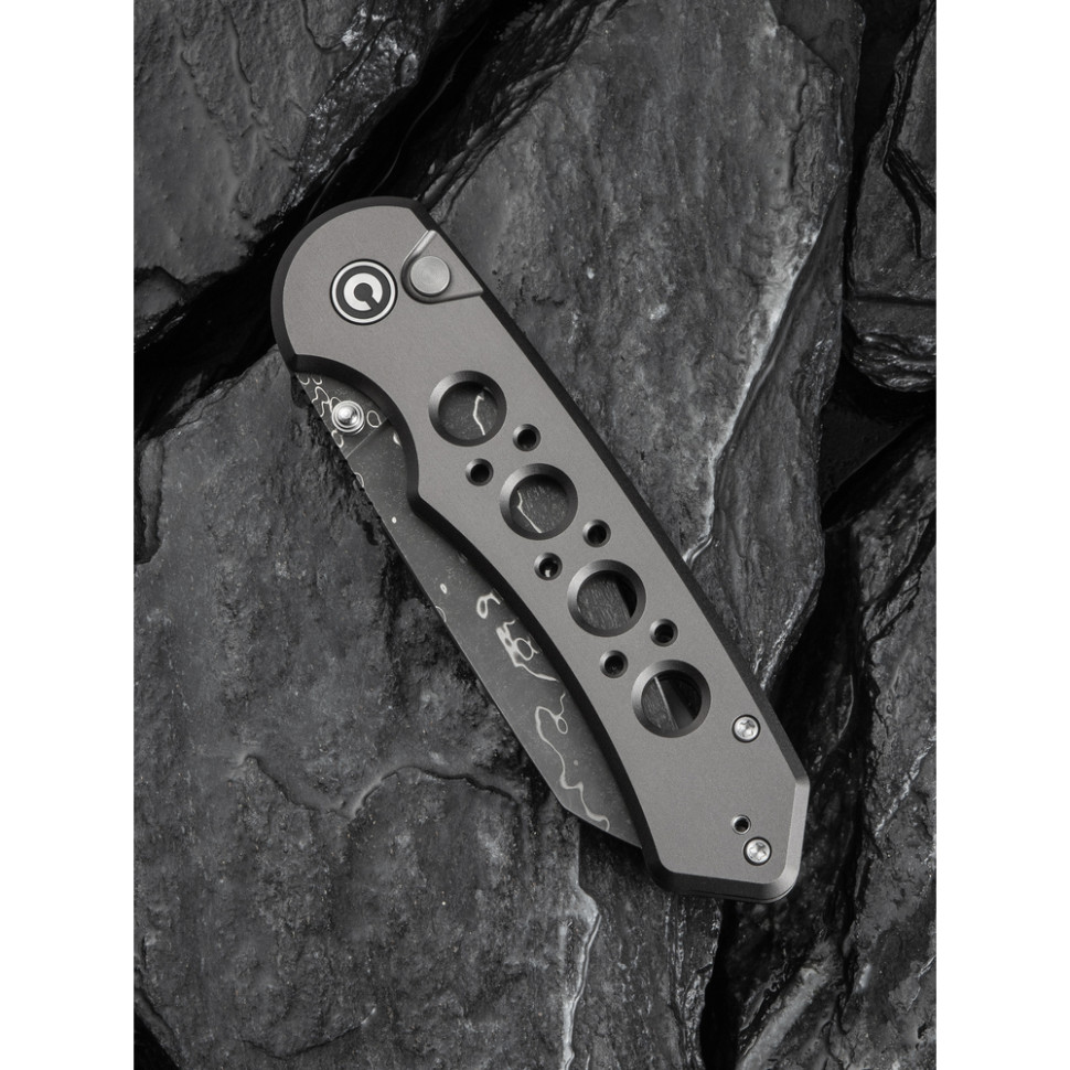 Ніж складаний туристичний Civivi Pragma Prime, (8.9 см) Damascus / Aluminum сірий, фото 13