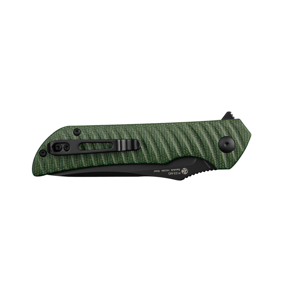 Нож складной туристический Ruike P123-MG, (9.2 см) 14C28N / мікарта темно-зелений