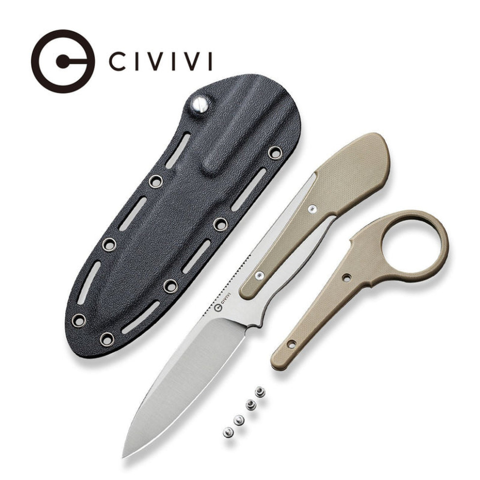 Ніж фіксований тактичний Civivi Varius, (9.5 см) D2 / G10 коричневий