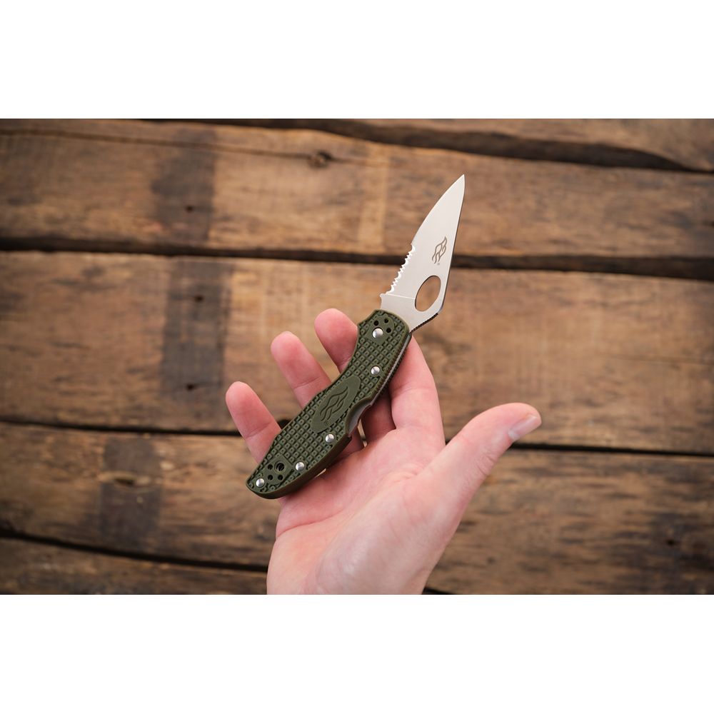 Нож складной карманный Firebird F759MS (7.5 см) 440C / Nylon glass fiber зеленый