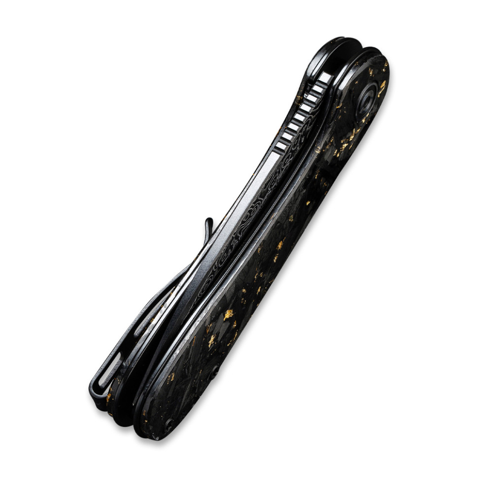 Нож складной карманный Civivi Elementum, (7.5 см) Damascus / Carbon Fiber серый