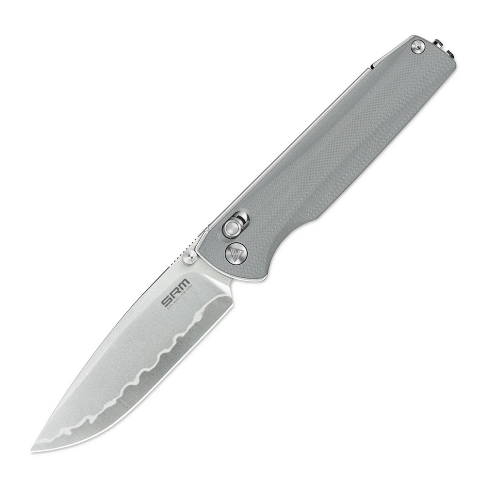 Ніж складаний туристичний SRM Terrier 258L-GK2 (9.3 см) 140Cr / G10 сірий