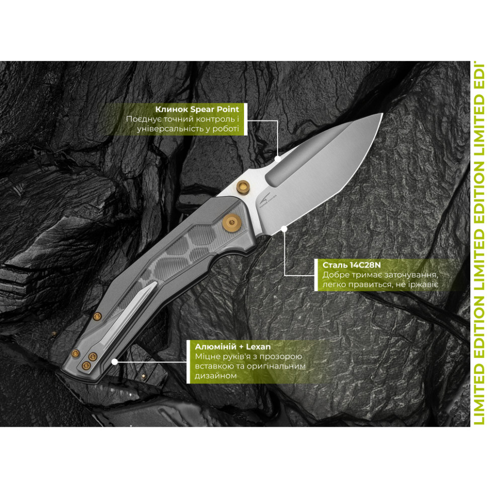 Ніж складаний туристичний Civivi Wellmax (9.1 см) 14C28N / Aluminum сірий, фото 13