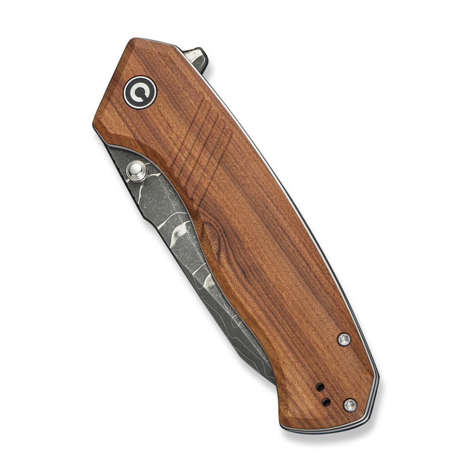 Нож складной туристический Civivi Placoid, (9.3 см) Damascus / Guibourtia Wood