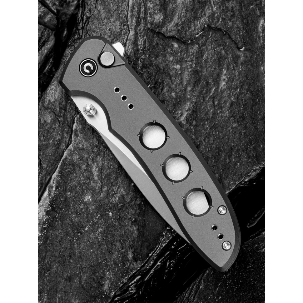 Нож складной туристический Civivi Hyperpulse, (8.9 см) 14C28N / Aluminum серый