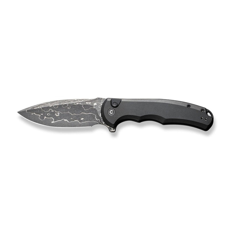 Ніж складаний туристичний Civivi Praxis, (9.5 см) Damascus / Aluminum чорний