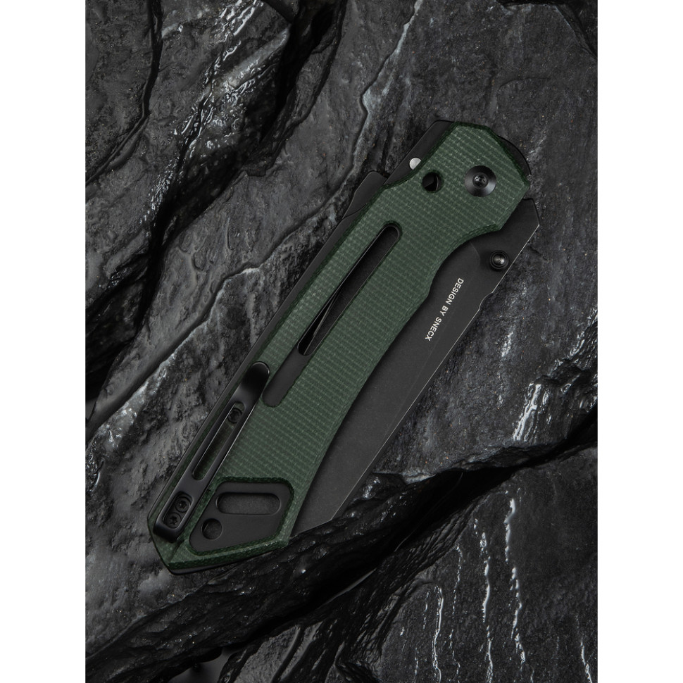 Ніж складаний тактичний Civivi Buster FG, (10.7 см) Nitro-V / Micarta темно-зелений, фото 14