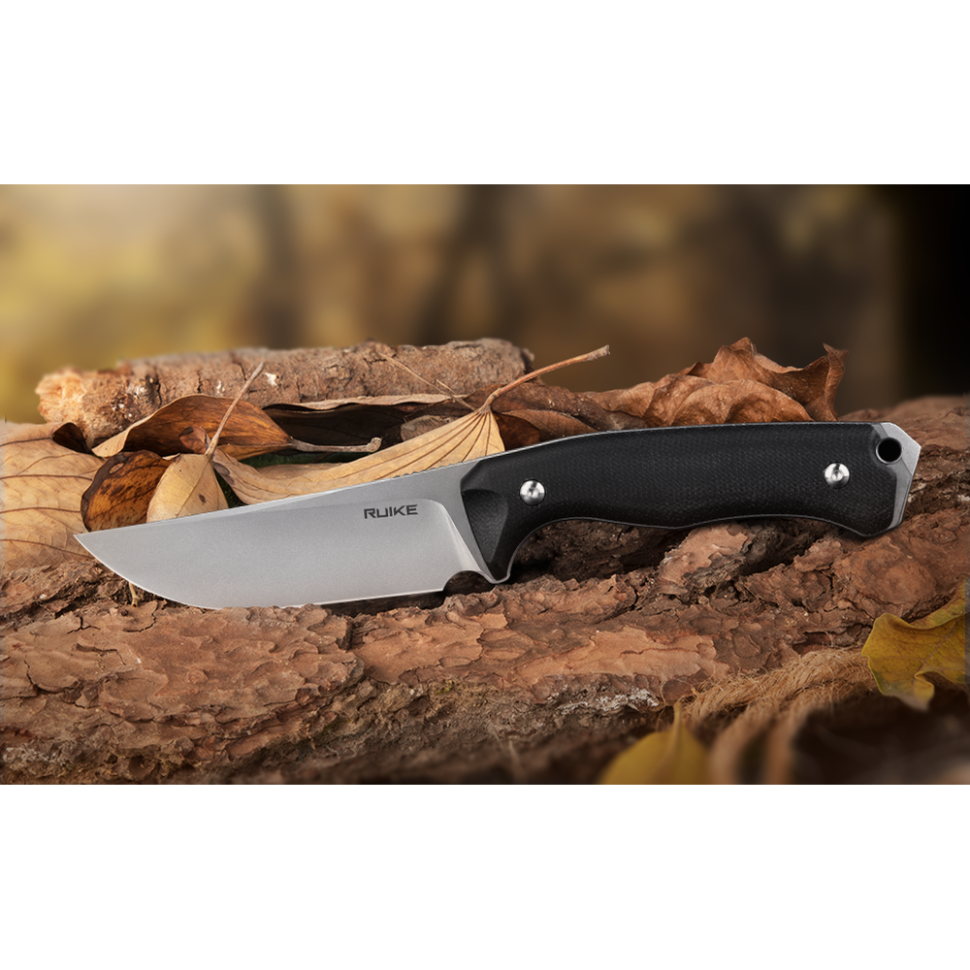 Нож охотничий с фиксированным клинком  Ruike F186-MB, (11.8 см) D2 / Micarta черный