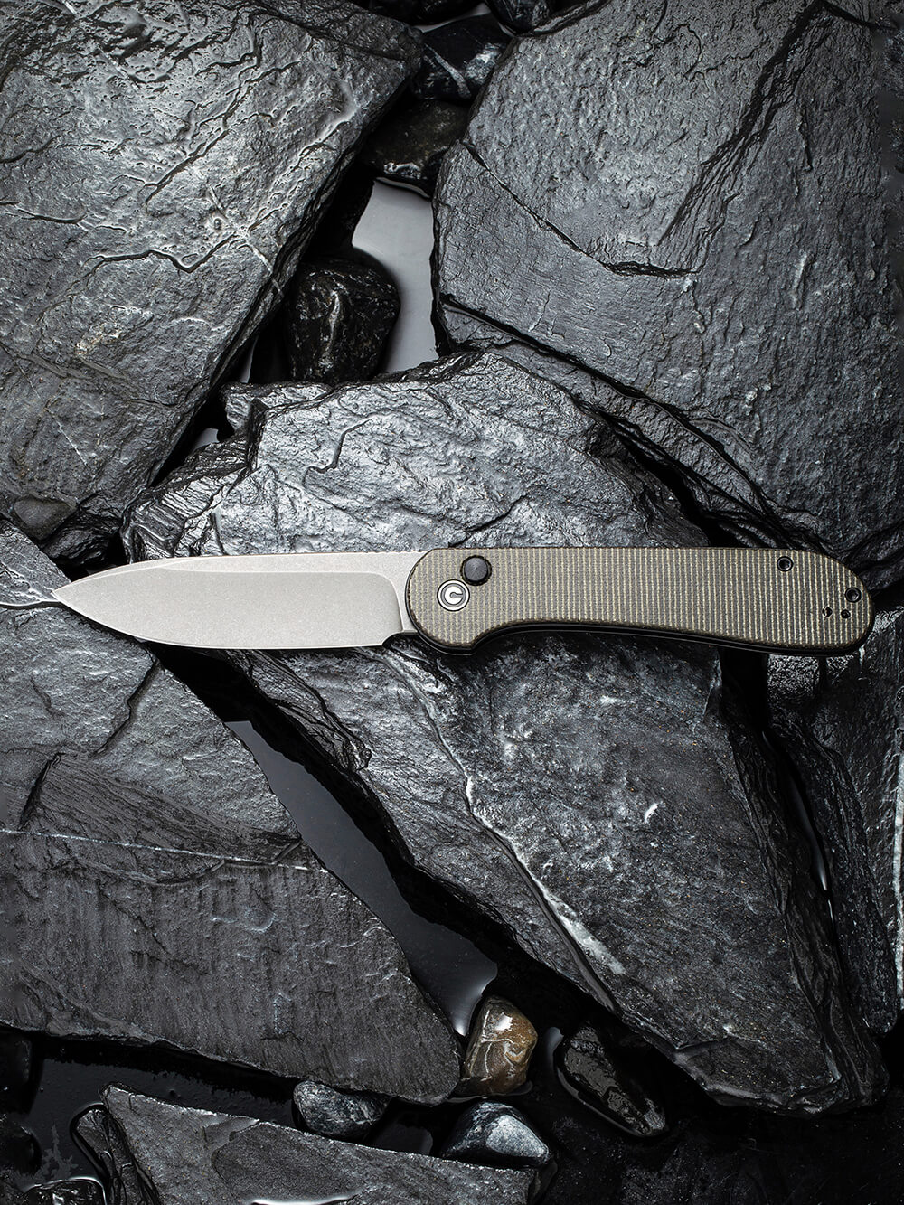 Нож складной туристический Civivi Elementum Pocket, (8.9 см) 14C28N / Micarta серый