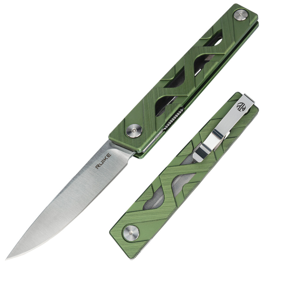 Ніж складаний туристичний Ruike P878-AG, (8.7 см) 14C28N / 6063Aluminum зелений, фото 11
