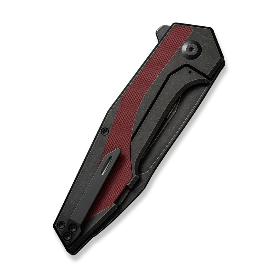 Нож складной туристический Civivi Hypersonic, (9.4 см) 14C28N / Steel & G10 чорно-бордовий