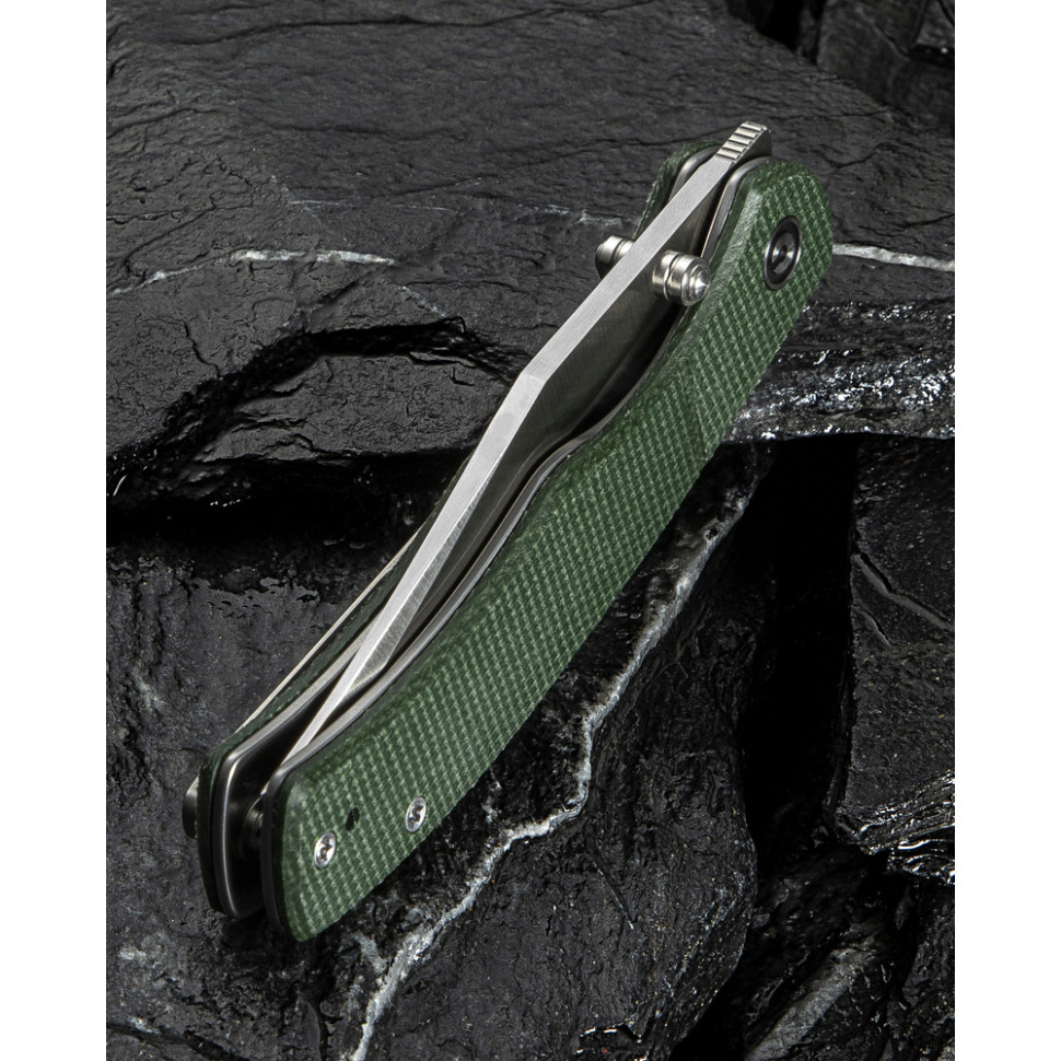 Нож складной карманный Civivi Clingman, (7.6 см) Nitro-V / Micarta темно-зеленый