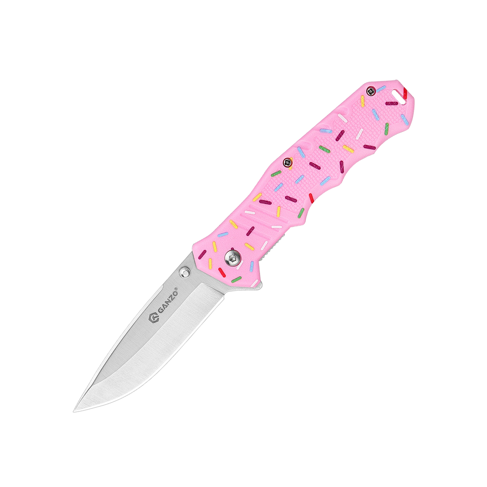 Ніж складаний кишеньковий Ganzo Candy G616 440C / ABS рожевий