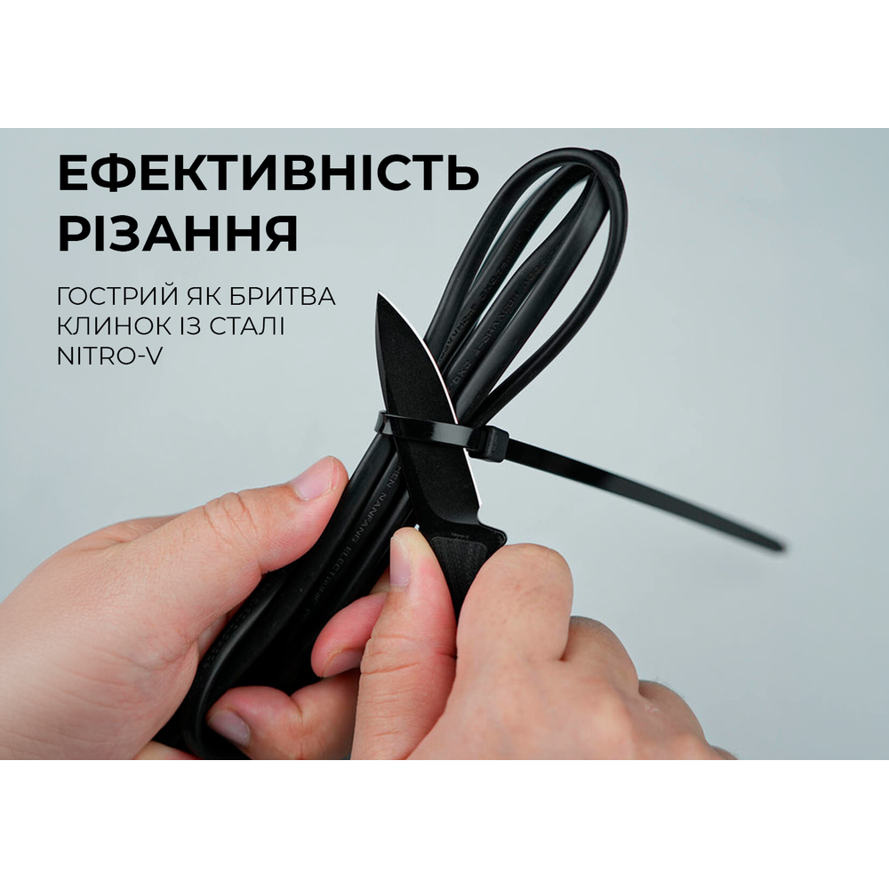 Ніж фіксований кишеньковий Civivi Mini Elementum, (5.7 см) Nitro-V / G10 чорний з чохлом