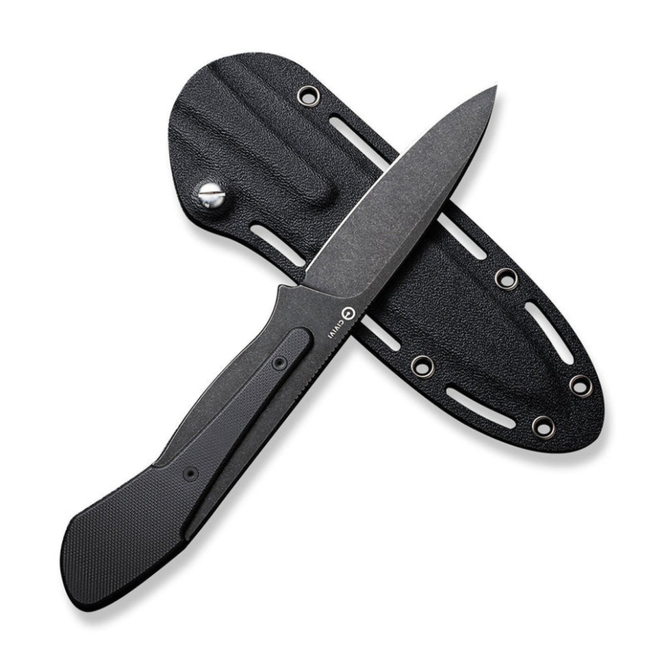 Нож тактический с фиксированным клинком Civivi Varius, (9.5 см) D2 / G10 черный