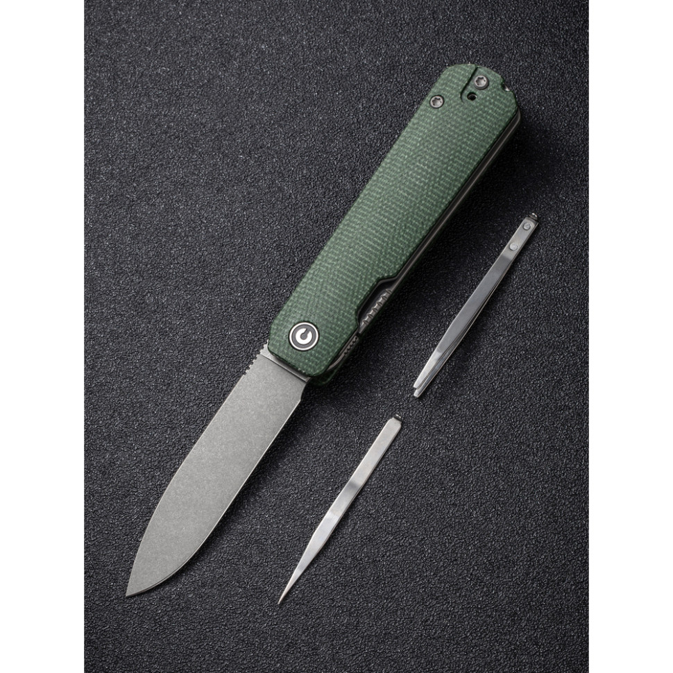 Ніж складаний кишеньковий Civivi Sendy, (7.2 см) Nitro-V / Micarta темно-зелений