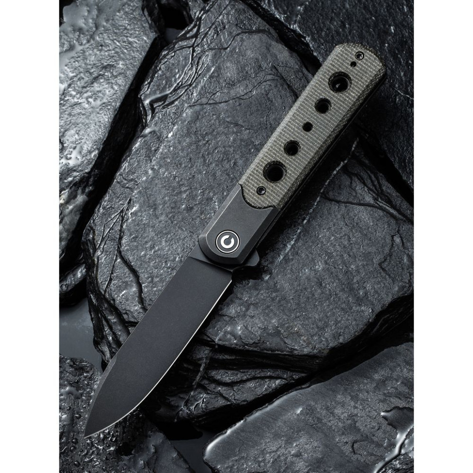 Ніж складаний туристичний Civivi Banneret, (8.8 см) Nitro-V / Stainless & Micarta чорний
