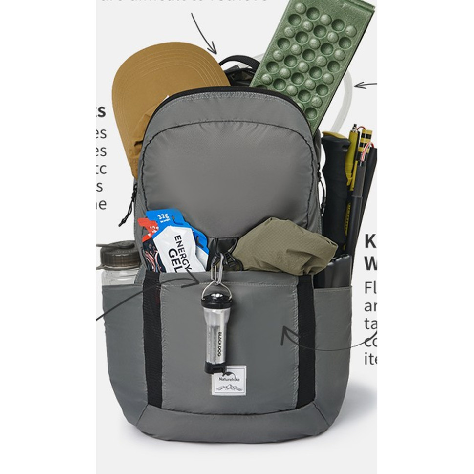 Рюкзак компактний надлегкий Naturehike NH17A017-B Yunyan, 30 л, сірий