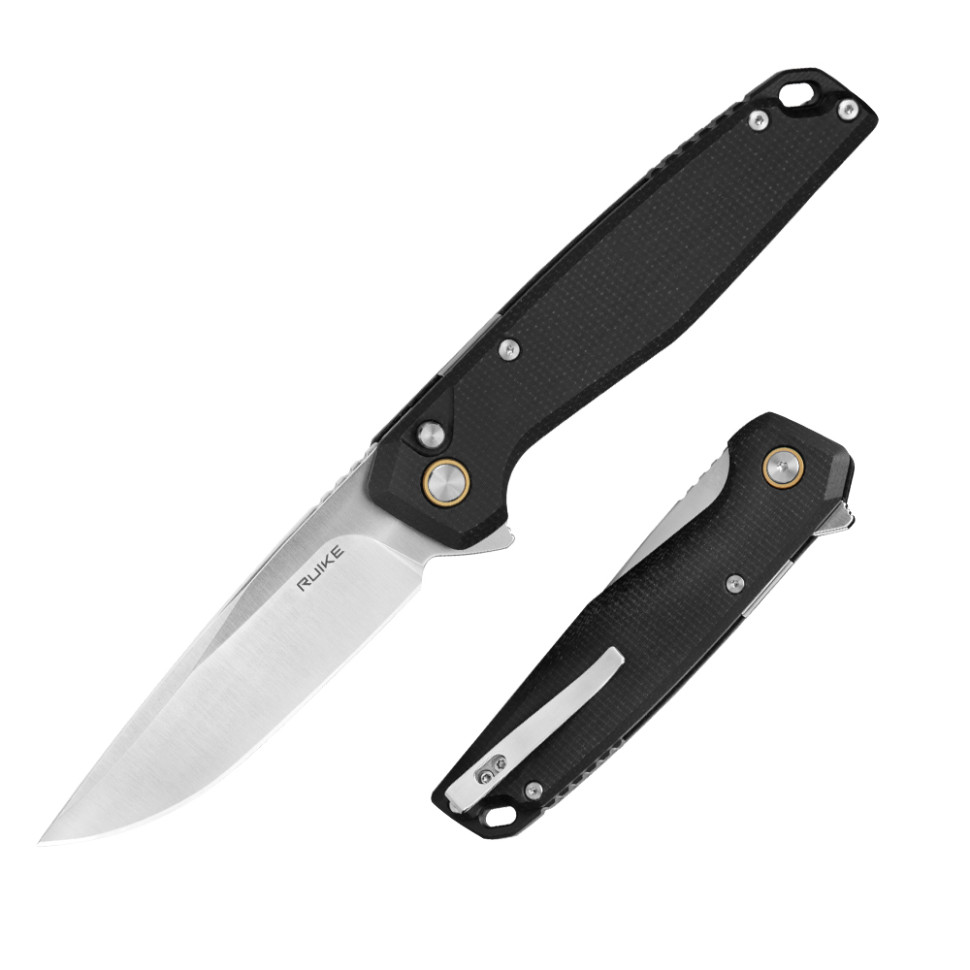 Нож складной туристический Ruike P873-MB, (8.8 см)14C28N / G10 черный