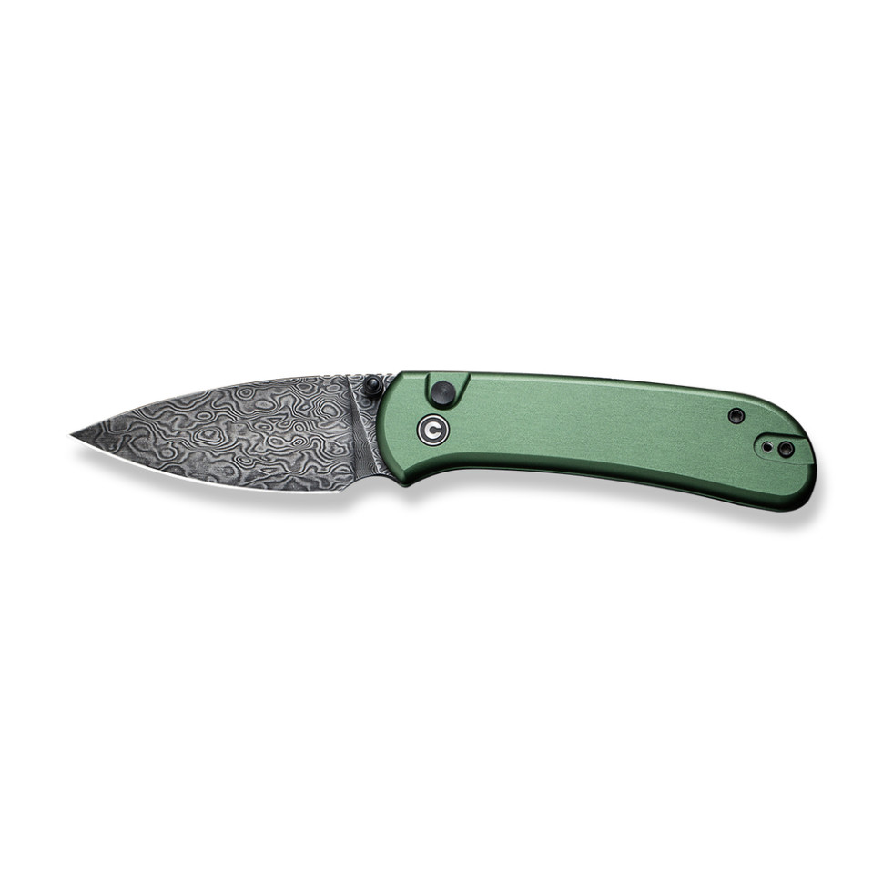 Ніж складаний кишеньковий Civivi Qubit, (7.6 см) Damascus / Aluminum темно-зелений, фото 8