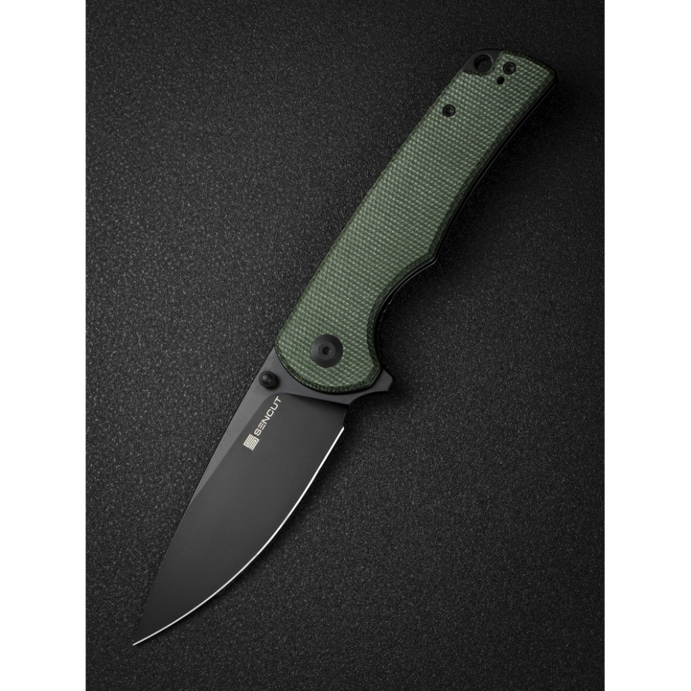 Нож складной туристический Sencut Praktisk, (9.1 см) 9Cr18MoV / Micarta темно-зеленый